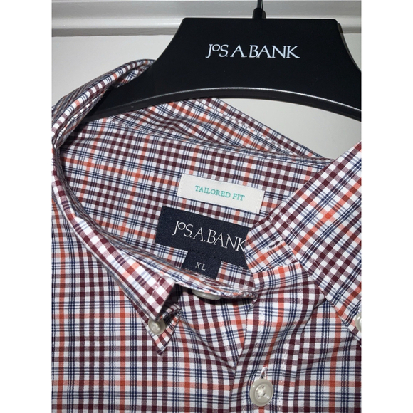 Jos A Bank Tailored Fit Long Sleeve Button Down Shirt Men's XL Plaid - Picture 5 of 11